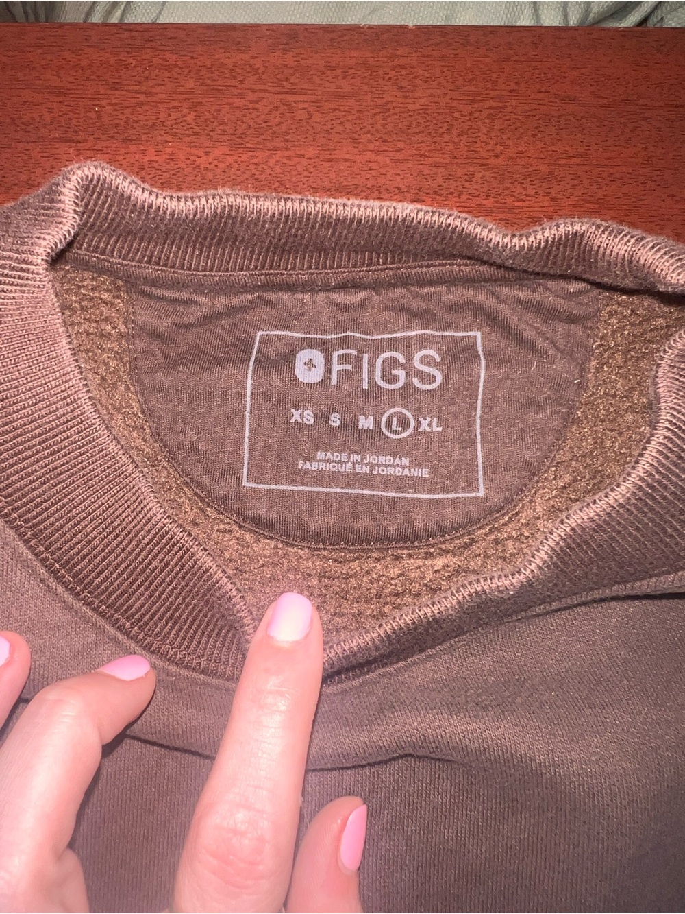 Figs Women's Crewneck Sweatshirt in Dark Brown - Picture 2 of 3